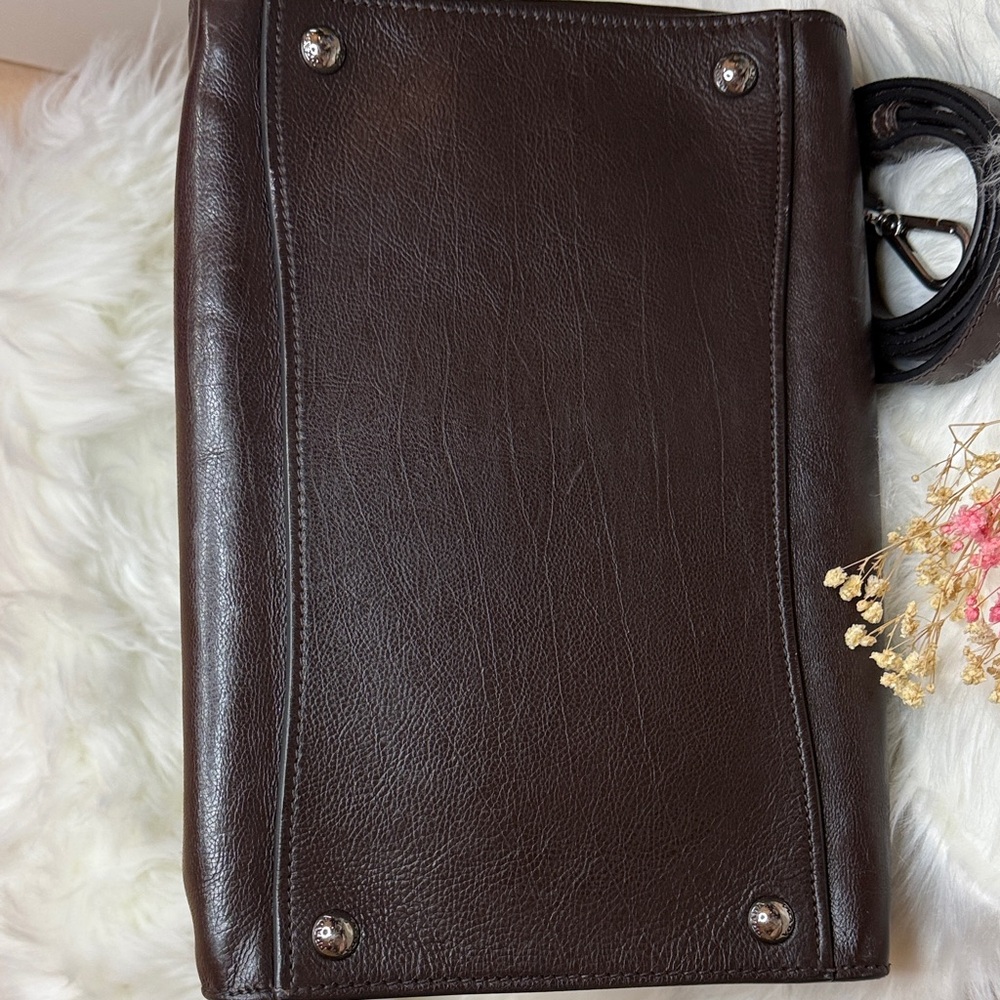 Prada Women's Dark Brown Leather Tote - Picture 4 of 14